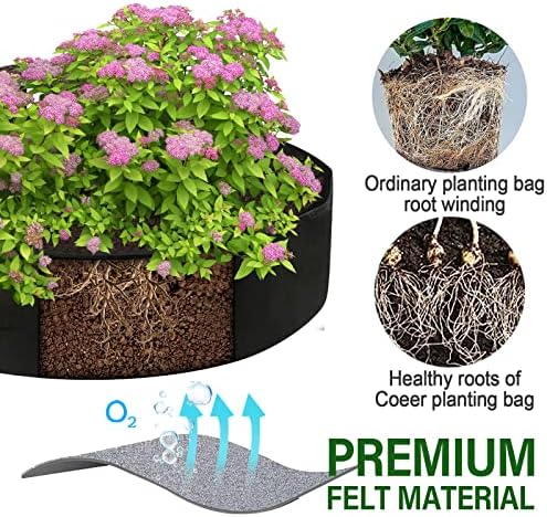 ZtohPyo 15 Gallon Plant Grow Bags, Round Fabric Raised Garden Beds Planter Pots with 2 Handles,Durable Breathe Cloth Planting Bed Gardening Container to Grow Vegetables for Outdoor Plants