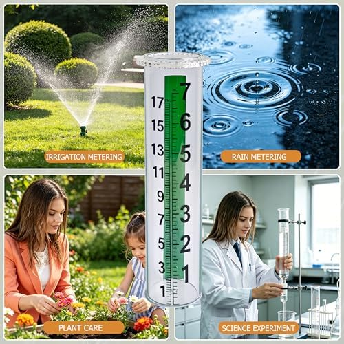 JOYBEE 7" Capacity Antifreeze Plastic Rain Gauge Replacement Tube for Outdoors Yard Garden(2 pcs Green)