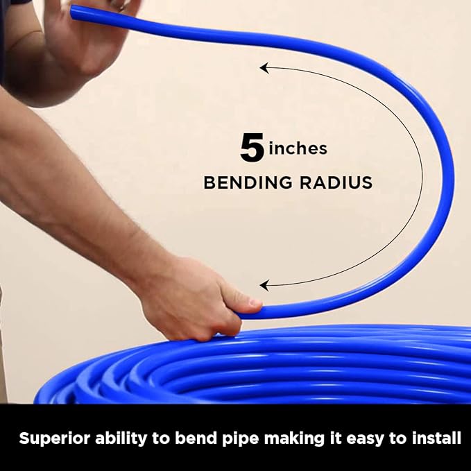 Pex Tube Coil - 1 Inch x 100 Ft, Blue, Non-Barrier Pex Pipe for Potable Water, Flexible Water Tubing for Plumbing