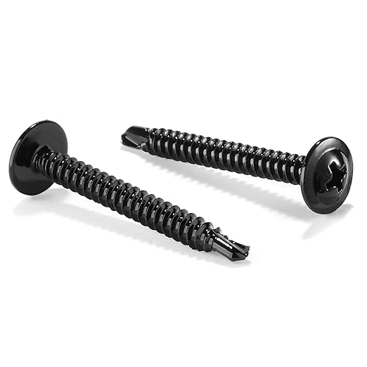 #10 x 1-1/2" Sheet Metal Screws 100Pcs 410 Stainless Steel Truss Head Fast Self Tapping Screws Black Oxide by SG TZH