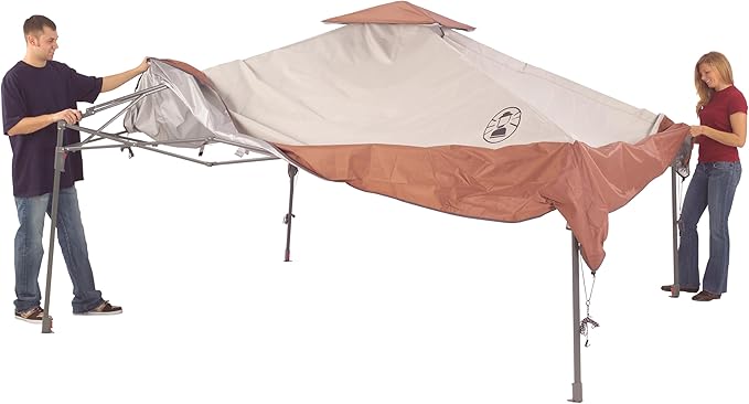 Coleman 13x13ft Instant Canopy Sun Shelter, Portable Shade Tent Sets Up in 3 Minutes, Vented Roof for Airflow & UPF 50+ Sun Protection, Great for Beach, Park, Tailgating, Camping, Backyard & More