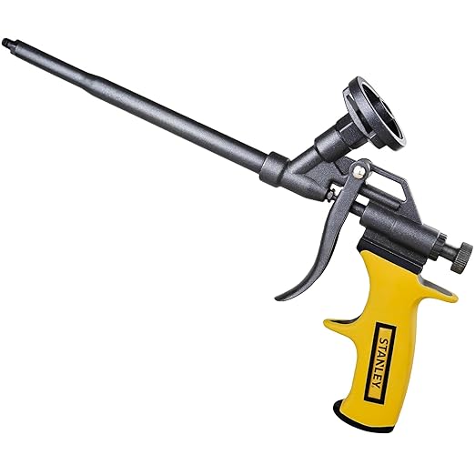 Stanley PRO-FG2 Foam Gun – High Precision Professional Grade 8" Applicator with Teflon Coated Basket, Metal Body & Extension Nozzles | for Expanding Insulation Foam | 1 Pack, 8 in