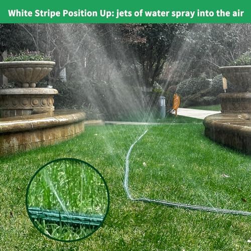 Watoo 2026 Sprinkler Hose & Soaker Hose for Yard - 100 FT Reinforced Flat Garden Hose with Holes, Heavy Duty No-Kink Lawn Irrigation Hose (Includes Stakes, High Pressure Spray)