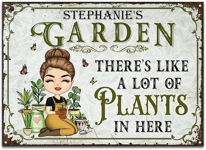 And Into The Garden I Go Gardening, Garden Sign, Personalized Custom Classic Metal Signs Garden Yard Wall Decorative Metal Sign (4)