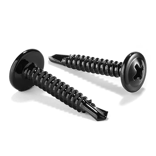 #10 x 1 Sheet Metal Screws 500PCS 410 Stainless Steel Truss Head Fast Self Tapping Screws Black Oxide by SG TZH