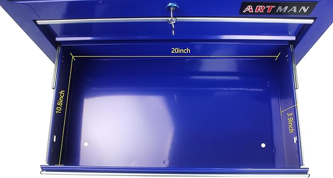 5 Large Drawers Rolling Tool Cart on Wheels, Trolley Organizer Tool Case Tool Chest, Multifunctional Tool Storage Tool Box for Workshop, Garage, Warehouse, Repair Shop (5 Drawers-29.3" H-Blue)