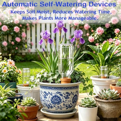 Terracotta Plant Watering Devices, Outdoor Indoor Plant Self Waterer Spikes