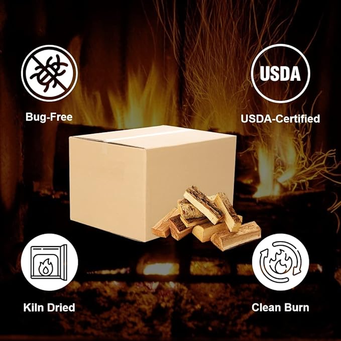 Old Potters Kiln Dried Firewood - Oak, 1100 Cu. in, 16-18 Logs ~ 8" x 2.5" Logs. Cooking Wood for Grilling, Smoking, and Firepits, Oak.