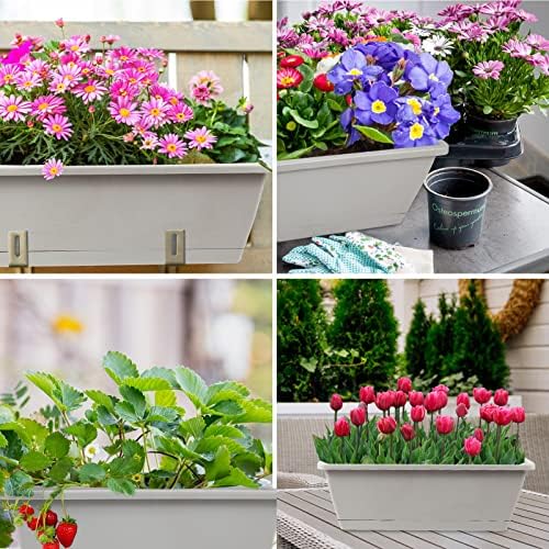 8pcs Window Box Planter,Rectangle Planters Box,Plastic Vegetable Planters