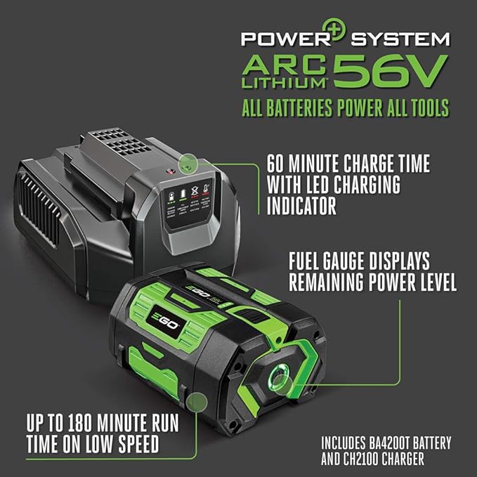 EGO POWER+ Backpack Leaf Blower, Cordless Electric 600 CFM, Includes 56V 7.5Ah Battery and Charger - LB6003