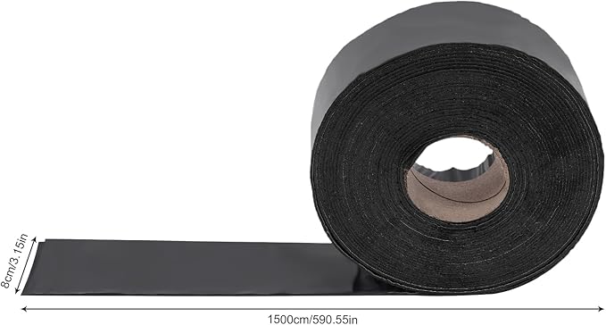2 Rolls Asphalt Crack Filler, 3.15 X 590.55in Self-Adhesive Asphalt Tape, Set of 2 Asphalts Repair Patch for Driveway Parking Lot Roof Cement Road Joint, 2.5mm Thick, 49.2 Feet Each Roll