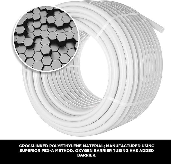 Pex-A Tubing 1 Inch x 300 Ft Pex Tube Coil, Non-Barrier Pex Pipe for Potable Water, 1" Pex Flexible Water Tubing for Plumbing, White Pex Tubing