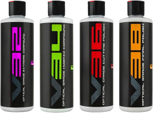 Chemical Guys V Line Car Polish and Compound Kit - Complete Paint Correction System for Light-to-Heavy Swirls, Scratches, Safe for Cars, Trucks, SUVs, Motorcycles, RVs & More - 4 x 16 fl oz