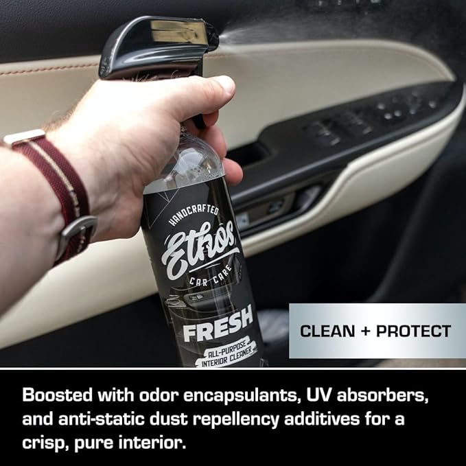 Ethos Car Interior Detailing Kit – All Purpose Interior Cleaner & Leather Cleaner – UV Protection, Stain Removal, and Deep Conditioning for Cars, Trucks, SUVs, Motorcycles, RVs & More