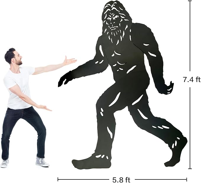 7.4ft Bigfoot Outdoor Decor Metal Big Foot Sasquatch Gifts for Men Women Dad Bigfoot Silhouette Statues for Garden, Outside, Yard Art, Patio, Yard Display, Forests, Lawn Decorations