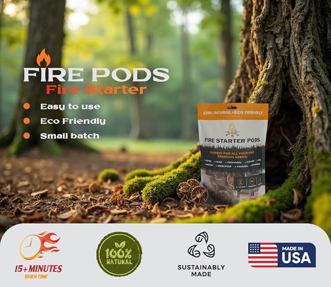 Quick to Light Wax Fire Starters Camping | 15+ Min Burn time, Fire Starters for Fireplace & Campfire (Pack of 50)