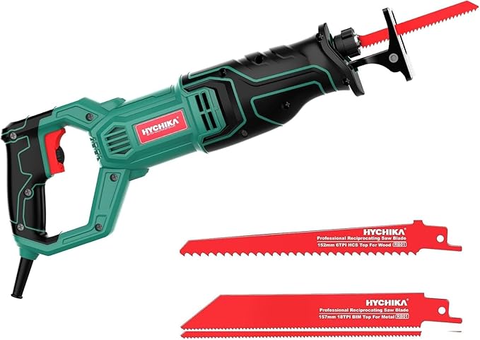 HYCHIKA 6.2A Mini Circular Saw with 3 Blades, Reciprocating Saw, 2-Tool Power Tool Combo Kit