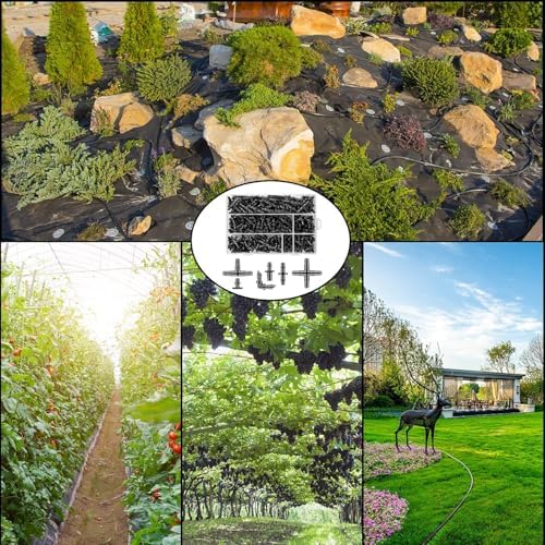 Unoutur 600 Pcs Barbed Connectors Drip Irrigation Fittings Kit, 1/4" Drip Irrigation Kit for Garden Flower Pot Greenhouse Lawn (Straight Barbs,Single Barbs,Tees,Elbows,End Plug,4-Way Coupling)