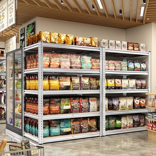 REIBII Galvanized Garage Shelving,5-Tier Metal Rack,36" W x 16" D x 72" H