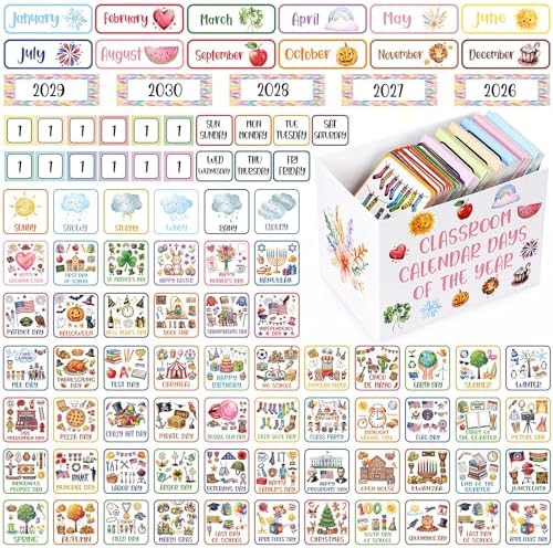 Mooliwe 457 Pcs Colorful Classroom Calendar Days of The Year Set