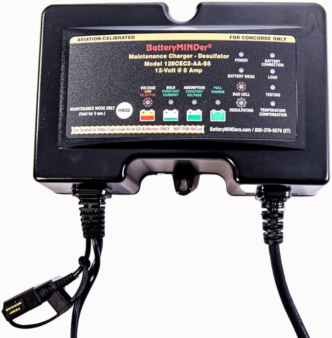 BatteryMINDer 244CEC2-AA-S5: 24 Volt-4 Amp Aviation Calibrated for Concorde ONLY Aviation Battery Charger, Battery Maintainer, and Battery Desulfator