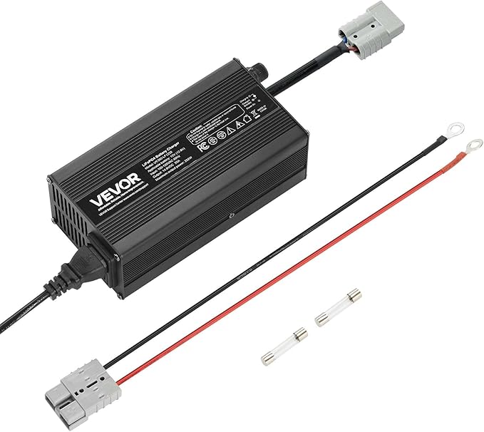 VEVOR 12V 20A Lithium Battery Charger, 14.6V, AC-DC LiFePO4 Smart Charger, with Anderson Connector, LED Indicator, 0V Activation, for Lithium LiFePO4 Deep Cycle Rechargeable Batteries of Boat, RV