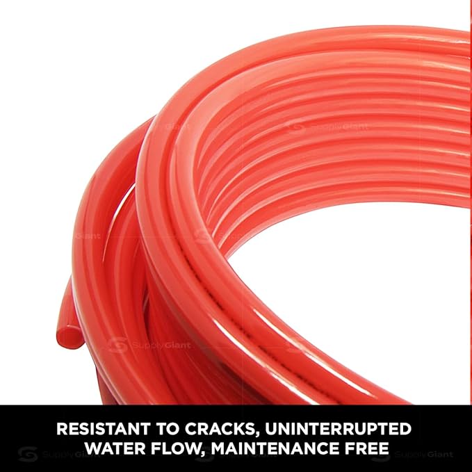 Pex-A Tubing, 3/4" x 300 Ft Coil, Non-Barrier Pex Pipe for Potable Water, Flexible Water Tubing, Red