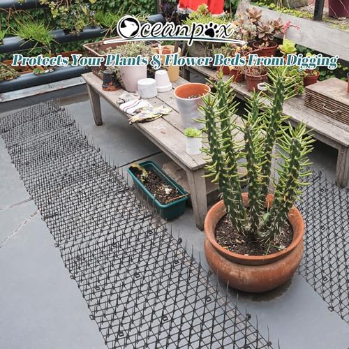 6.5ft Cat Scat Mat with Soft Spikes, Humane Indoor/Outdoor Cat Deterrent Mat for Garden, Countertops & Furniture, 78" x 11" Plastic Repellent Strip