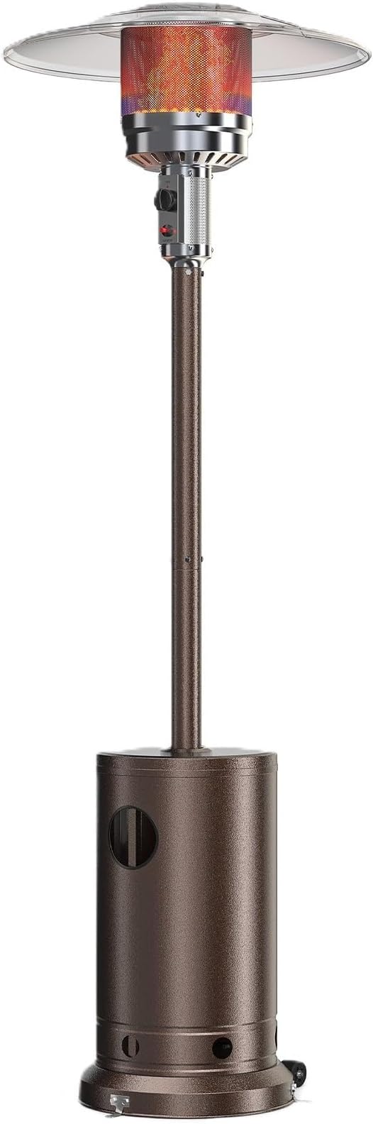 DUMOS 48,000 BTU Propane Heater Outdoor Patio Heaters with Wheels, for Outdoor Use Patio Deck Porch Camping Backyard Commercial, Double-Layer Stainless Steel Burner