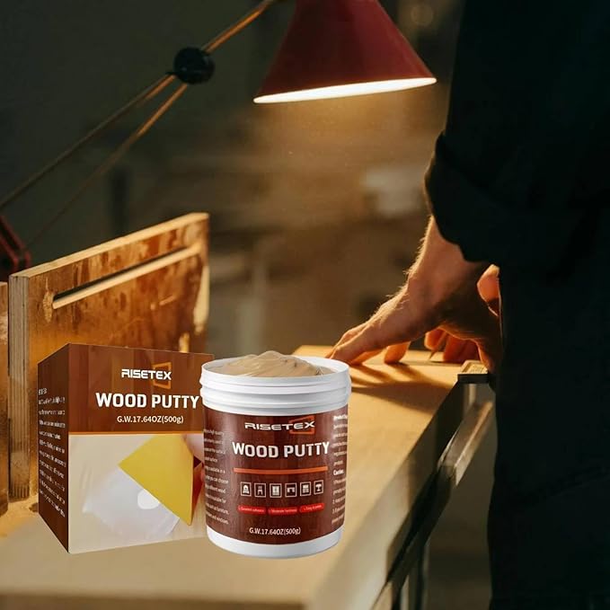 Wood Putty，Wood Filler，Wooden Putty Stainable，17.64 Ounce Walnut Repair Kit Paintable for Quickly Repair Any Breaks，Cracks，Chips，Defects in Wooden Furniture,Easy to Use and Sand