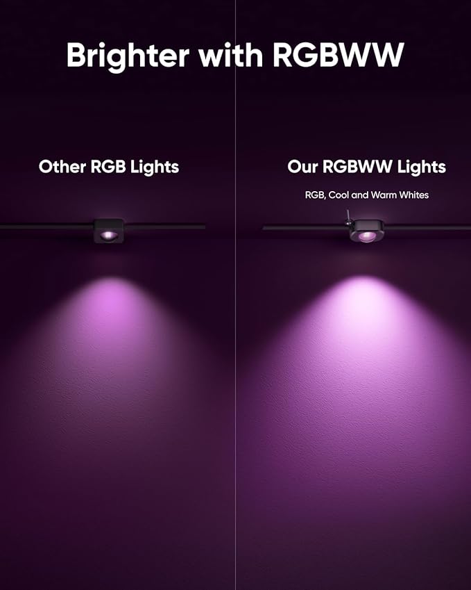 eufy Permanent Outdoor Lights E22, 50ft with 30 Triple-LED Lights, Smart RGBWW, Daily and Holiday, Up to IP67 Waterproof, AI Lighting Themes for Halloween, Christmas, Black