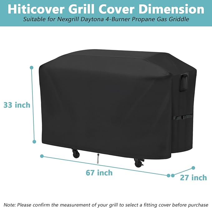 Grill Cover for Nexgrill Daytona 720-1116 4-Burner Propane Gas Griddle, Waterproof Outdoor BBQ Griddle Cover