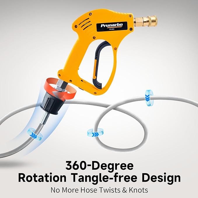 Foam Cannon for Pressure Washer with Gun, Heavy Duty Brass Swivel with 1/4” Quick Connector 5650 PSI Soap Lance Blaster for Car Washing 6-in-1 Nozzle Tips kit 1 Liter Vehicle Cleaning Tool