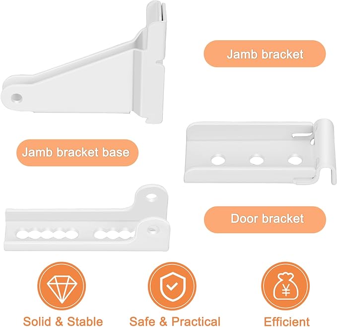 Storm Door Closer Bracket, Reinforced Repair Jamb Bracket Compatible with Andersen Emco, Larson, Pella, 40201 Door Repair Kit, Protecting Doors from Damage from Strong Winds (White)