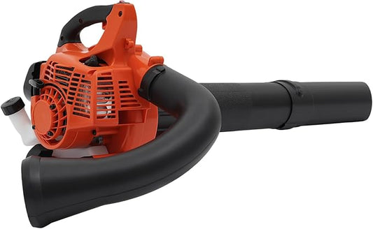 25.4cc Gas Leaf Blower Vacuum Mulcher, 2-in-1 Handheld Garden Leaf Blower, 2-Stroke 275CFM Yard Vacuum with Large Collection Bag for Lawn Yard Driveway Cleaning(Orange)