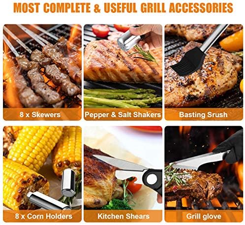 Cifaisi 38Pcs BBQ Tools Grilling Accessories Set with Aluminum Case