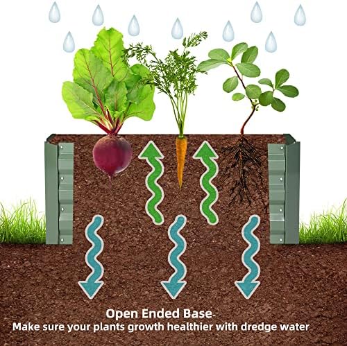 8x2x1ft Green Metal Raised Garden Bed Kit, Galvanized Outdoor Planter Box for Vegetables, Flowers, Herbs, and Succulents,120 Gallon Capacity