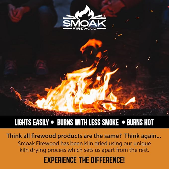 Smoak Firewood - Kiln Dried Premium USDA Certified Mixed Hardwood Kindling - Rough Cut (8in Pieces) 18-22lbs