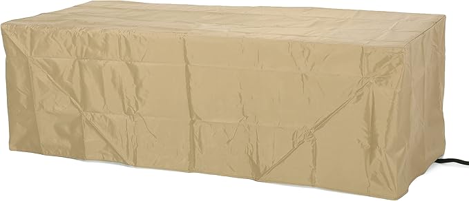 Propane Fire Pit Table, 56" MGO Firepits for Outside, Rectangular Gas Fire Pit for Outside Patio, Propane Fire Table for Deck, Backyard, 50,000BTU, Tank Not Included, Brown
