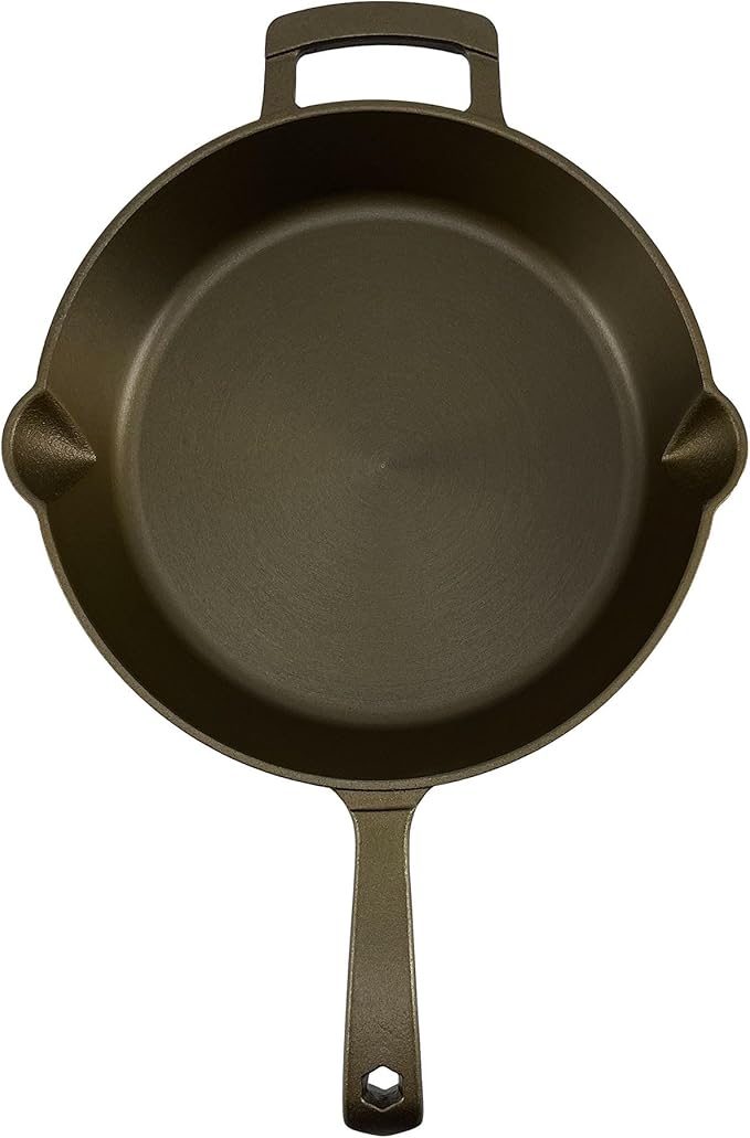 Big Kitchen x Old Mountain Exclusive Pre-Seasoned Cast Iron Skillet Smooth Polished Cooking Surface Frying Pan Nonstick Oven Safe Grill & Stovetop Friendly Cookware (10)
