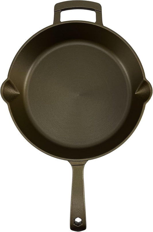 Big Kitchen x Old Mountain Exclusive Pre-Seasoned Cast Iron Skillet Smooth Polished Cooking Surface Frying Pan Nonstick Oven Safe Grill & Stovetop Friendly Cookware (10)
