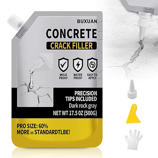 Concrete Crack Filler, Cement Crack Filler Outdoor, Waterproof Repair Sealant, Quick-Drying Sealing Adhesive, for Driveway, Walkway, Patio, Joint (1)