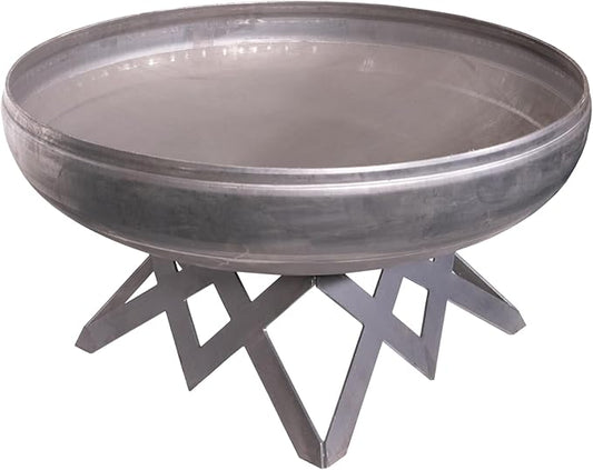 Ohio Flame - 30" Liberty Fire Pit with Angular Base (Made in USA) - Natural Steel Finish