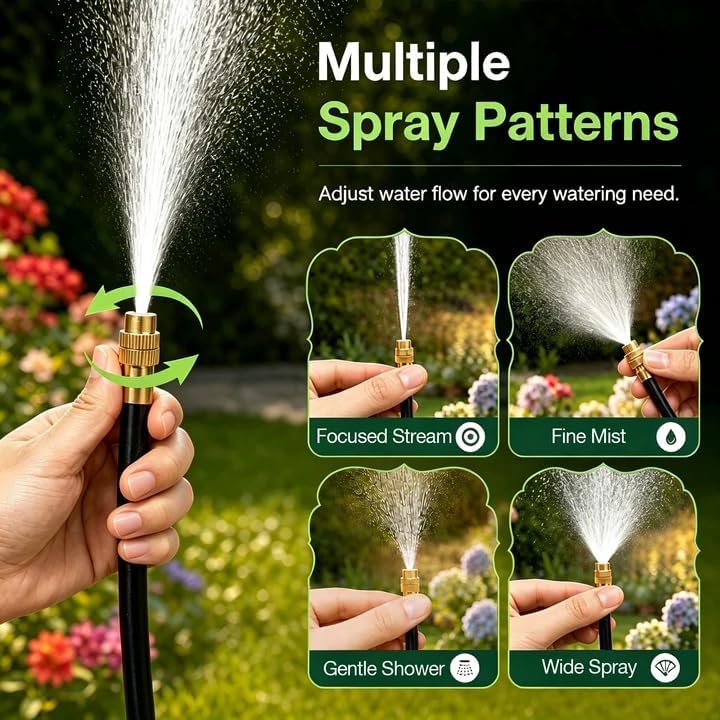 Bluepro Drip Irrigation System 200FT 1/4", 2026-Upgrade Garden Sprinkler Kit with 32PCS 360° Adjustable Copper Nozzles, Automatic Misting Watering System for Raised Beds, Greenhouse, Lawn, Patio