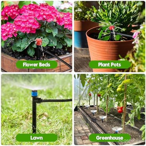 110FT Drip Irrigation System Kit, Automatic Garden Watering System