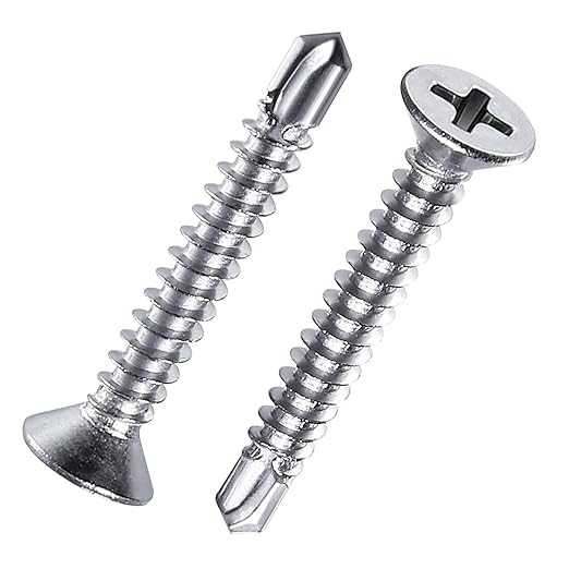 440 Pcs 410 Stainless Steel Sheet Metal Self-Tapping Screws Combination Set with Flat Head, Large Flat Head and Hexagon Head Screws