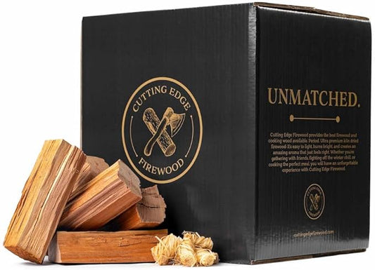 Cutting Edge Firewood Wild Cherry Firewood Box | Premium Cherry Firewood | Sweet Aroma & Warm Ambiance | Sustainably Sourced from Florida | Luxury Fireside Experience