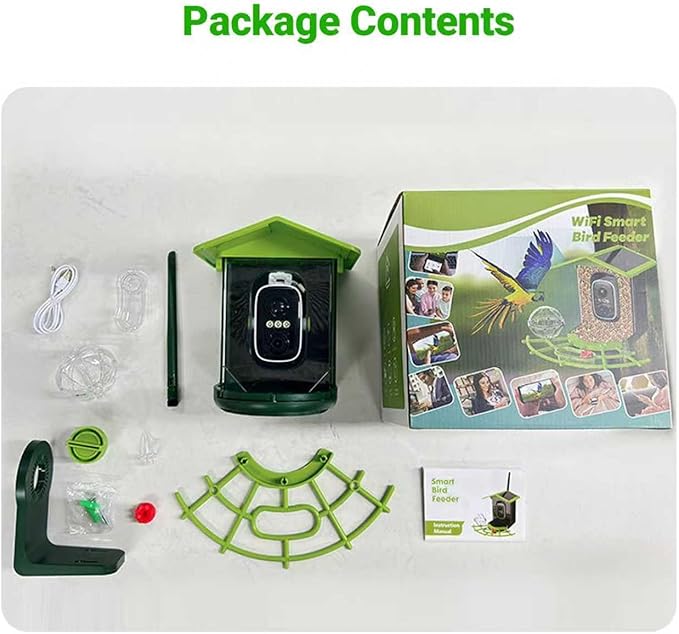 Smart Bird Feeder with Camera, Solar Powered, 2K HD & AI Identification, Color Night Vision, Weatherproof, Live View & Instant Alerts | Ideal Gift for Bird Lovers