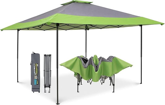 MFSTUDIO 13x13 Outdoor Pop Up Canopy Tent,Easy Set-up Straight Leg Folding Instant Shelter for Beach,Party and Camping, 169 Sq. Ft of Shade,Green