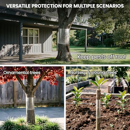 Tree Protector Wrap - Thickened PVC Transparent Tree Guard with Strong Adhesive, Reusable Barrier for Iguana, Rodents and Cats Climbing Prevention (48" x 16")